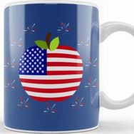 Baskı Dükkanı Apple Independence Day 4th Of July Gift Celebration Patriotic Kupa