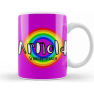 Baskı Dükkanı Arnold Schwarzenegger Retro Rainbow Style Kupa