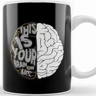 Baskı Dükkanı Artistic This Is Your Brain On Art Pun Artists Kupa