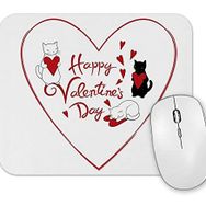 Baskı Dükkanı Ask Kediler Happy Valentines Cats Mouse Pad