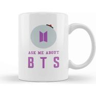 Baskı Dükkanı Ask Me About Bts Typography Kupa