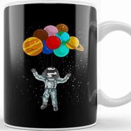Baskı Dükkanı Astronaut In Space Flying With Planet Balloons Kupa