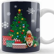 Baskı Dükkanı Basil Brush Around the Christmas Tree Kupa