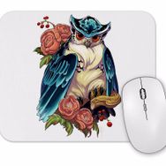 Baskı Dükkanı Baykuş Hayvan Owl Colour Drawing Çizim Mouse Pad