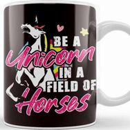 Baskı Dükkanı Be Unicorn in Field of Horses Magic Fantasy Motivation Kupa
