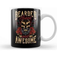 Baskı Dükkanı Bearded Inked and Awesome Badass Dad Kupa