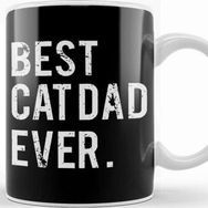 Baskı Dükkanı Best Cat Dad Ever Cat Daddy Gift Funny Cat Husband Fathers Day Gift Kupa