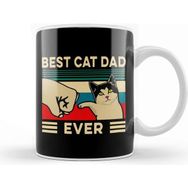 Baskı Dükkanı Best Cat Dad Ever Funny Cat Dad Father Vintage Gift 01 Kupa