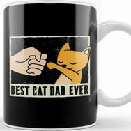 Baskı Dükkanı Best Cat Dad Ever Funny Cat Daddy Father Day Vintage Kupa Bardak