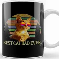 Baskı Dükkanı Best Cat Dad Ever Kedi Kupa