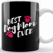 Baskı Dükkanı Best Dog Mom Ever Pug Sevimli Köpek Kupa Bardak