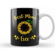 Baskı Dükkanı Best Mom Ever Sunflower Anneler Günü Kupa