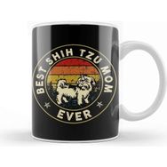 Baskı Dükkanı Best Shih Tzu Mom Ever Vintage Gift Puppy Mom Kupa Bardak