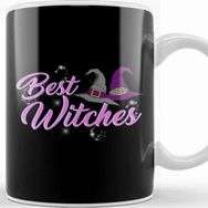 Baskı Dükkanı Best Witches Cute Halloween Witch Best Wishes Pun Kupa