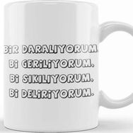 Baskı Dükkanı Bir Daralıyorum Komik Kupa