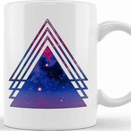 Baskı Dükkanı Bisexual Pride Bi Pride Layered Galaxy Triangles 01 Kupa