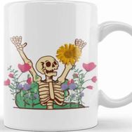 Baskı Dükkanı Bones and Botany Flower Kupa