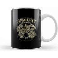 Baskı Dükkanı Born Free Choppers Retro Motorcycle Kupa Bardak