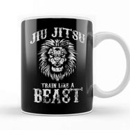 Baskı Dükkanı Brazilian Jiu Jitsu Train Like A Beast Distressed Kupa Bardak