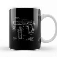 Baskı Dükkanı Browning Pistol Patent Blueprint Kupa Bardak