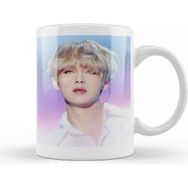 Baskı Dükkanı Bts Tae Painting Effect Blue and Pink Eyes Bts Army Kpop Gift BT21 01 Kupa