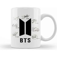 Baskı Dükkanı Bts ve Imzalar 01 Beyaz 330 ml Porselen Kupa