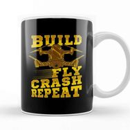 Baskı Dükkanı Build Fly Crash Repeat Cute Drone Pilot Flying Pun Kupa