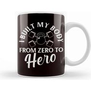 Baskı Dükkanı Built Body From Zero To Hero Fitness Workout Training Gym Kupa