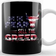Baskı Dükkanı Buy The Fear Sell The Greed Usa Flag Patriotic Kupa