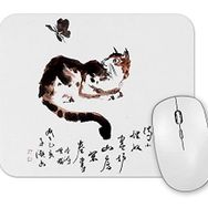 Baskı Dükkanı Cat Butterfly Kedi Mouse Pad