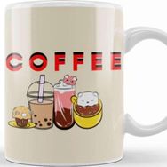 Baskı Dükkanı Cat Funny Coffee Grinks Art Lover Gift Quote Vintage Retro Rainbow Style Kupa Bardak