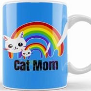 Baskı Dükkanı Cat Mom Rainbows Mothers Day Kupa Bardak