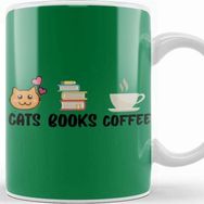 Baskı Dükkanı Cats Coffee Books Kupa Bardak