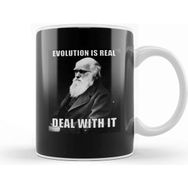 Baskı Dükkanı Charles Darwin Deal With It Evolution Science Kupa