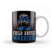 Baskı Dükkanı Child Abuse Warrior Prevention Month Blue Ribbon Awareness Kupa Bardak