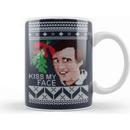 Baskı Dükkanı Christmas Alan Partridge Kiss My Face Mistletoe Knit Kupa Bardak