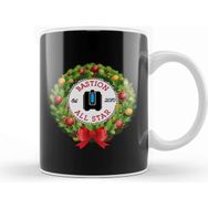 Baskı Dükkanı Christmas All Star Overwatch Bastion Wreath Kupa Bardak