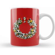 Baskı Dükkanı Christmas Football Wreath Kupa Bardak