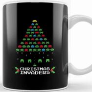 Baskı Dükkanı Christmas Space Invaders Kupa Bardak