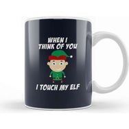 Baskı Dükkanı Christmas When I Think Of You I Touch My Elf Kupa Bardak