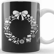 Baskı Dükkanı Christmas Wreath Pattern Kupa Bardak