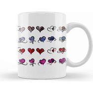 Baskı Dükkanı Chrome Hearts Holographic Metallic Hearts Pattern Kupa Bardak