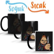 Baskı Dükkanı Chucky a Doll Work Orange Sihirli Porselen Kupa