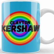 Baskı Dükkanı Clayton Kershaw Carton Art Baseball Lovers Gifts Vintage Retro Rainbow Kupa