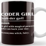 Baskı Dükkanı Coder Girl Definition Coding Programmer Developer Software Kupa