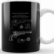 Baskı Dükkanı Colt Revolver 1850 Patent Blueprint Kupa