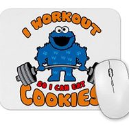 Baskı Dükkanı Cookie Monster Workout Kurabiye Canavarı Mouse Pad