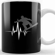 Baskı Dükkanı Cool Snowboarder Heartbeat Snowboarding Heart Beat Kupa Bardak