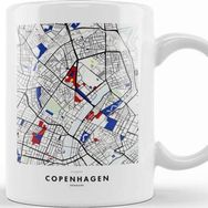 Baskı Dükkanı Copenhagen Denmark Map x Piet Mondrian Kupa Bardak
