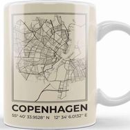 Baskı Dükkanı Copenhagen Minimalist Map Kupa Bardak